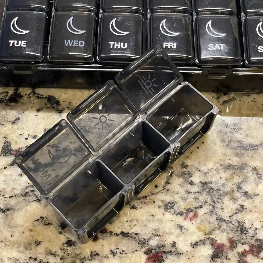 Bug Hill Black Weekly Pill Organizer (3X a Day/7 Days a Week) Great for Travel